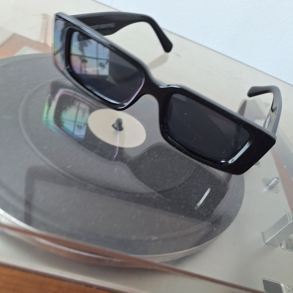 Tilly's Black Rectangular Sunglasses Thick 90s Style Y2k Nwot